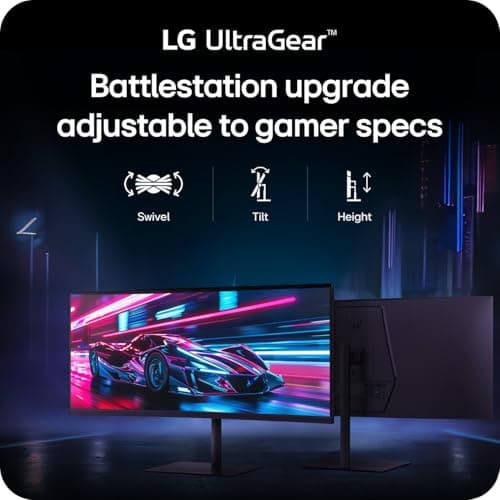 LG 34G630A-B 34-Inch Ultragear WQHD (3440 x 1440) Curved Gaming Monitor, 240Hz, 1ms, FreeSync Premium, DisplayHDR 400, Built-in Speaker, HDMI, DisplayPort, USB Type-C, Tilt/Height/Swivel Stand, Black 6