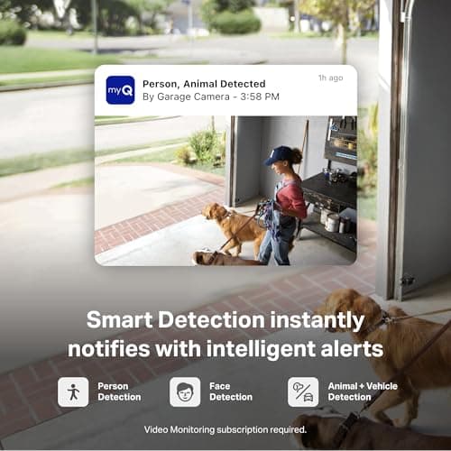 myQ Smart Garage Security Camera – 1080p HD Video, Night Vision, Motion Detection, Magnetic, Wi-Fi, Two-Way Audio, Smartphone Control 8