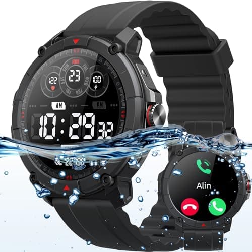 Parsonver Smart Watch, Alexa Built-in, GPS, Bluetooth Call & Text, 30M Water-Resistant 100+ Sport Modes, 1.38" HD Rugged Outdoor Fitness Tracker for Men, SpO2 Heart Rate Sleep Tracker for Android iOS