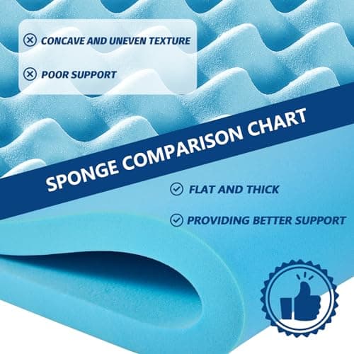 MEUDYT Memory Foam Mattress Topper Queen Size - 3 Inch Dual Layer Mattress Pad - 2 Inch Cooling Gel Memory Foam Plus 1 Inch Pillow Top Cover - Ultra Soft Support for Back Pain 4