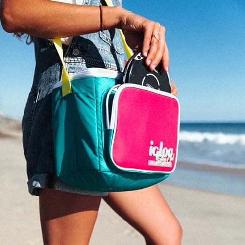 Igloo 90s Retro Collection Square Lunch Box Cooler with Front Pocket and Adjustable Strap, Insulated Leakproof Lunch Cooler Bag, Reusable Lunch Tote 7