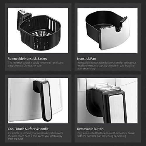 COMFEE' MF-TN2501-White MFTN-2501W Air Fryer, 2.6Qt, 01.White 7