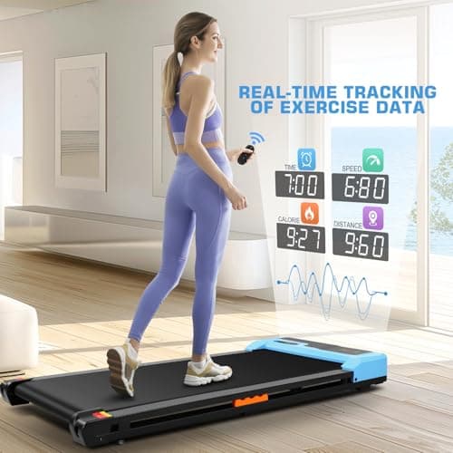 ANCHEER Under Desk Treadmill, 300LBS Capacity Compact Treadmills for Home/Office, 2.5HP Portable Walking Pad Treadmill with Remote Control Walking Jogging Running Exercise Machine 7