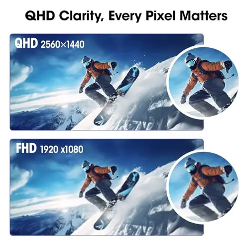 KOORUI Monitor, 27” Mini-LED IPS Panel 200Hz Gaming Monitor,1440P PiP/PBP Computer Screen, 1ms HDR 1000 Display, 97% DCI-P3, Height Adjustable, HDMI/DisplayPort, S2721PM 7