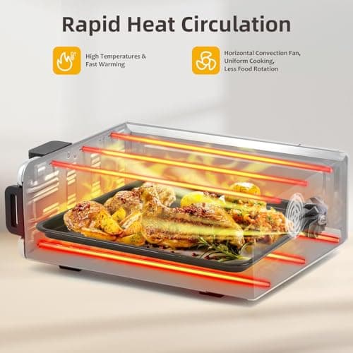 LynTorin Pizza Oven Combo, 10-in-1 Digital Countertop Oven, Flip UP Save 50% Space, Electric Indoor Toaster Oven, 18QT, 9 Preset Functions, Easy Clean, 1600W, Homeuse 5
