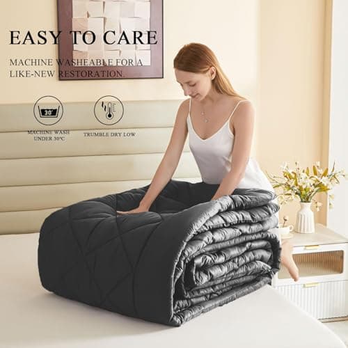 120x128 Oversized King Comforter, Extra Large King Size Comforter Oversized, All Season Soft Lightweight Quilt Down Alternative Duvet Insert with 8 Corner Tabs(120x128, Black) 7