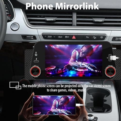 [Wireless] 300PPI Ultra-Clear Single Din Car Stereo with Wireless Apple CarPlay/Android Auto, 5 Inch Touchscreen Radio with USB Type-C Fast Charge, Bluetooth Handsfree, Waterproof Backup Camera 5