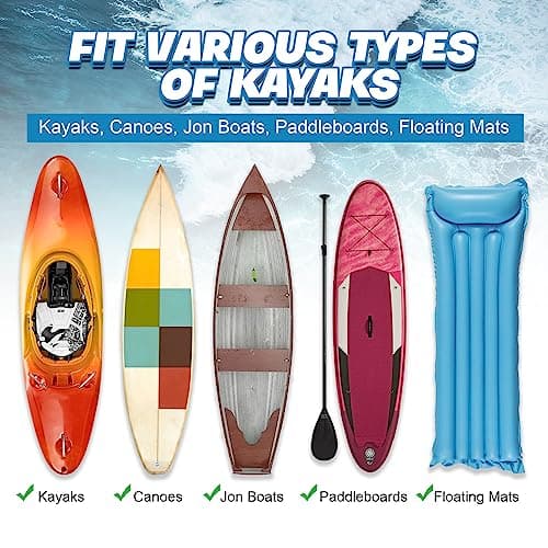 GanFindX Heavy-Duty Folding Kayak Cart Dolly W/Puncture-Proof & Kickstand | 350 lb. Load Capacity Kayak Wheels for Kayaks and Canoes (Bright Black) 7