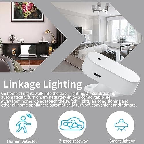 WiFi Human Presence Sensor,24G Mmwave Radar Smart PIR Motion Sensor,Occupancy PIR Motion Sensor,No Hub Needed,for Home Security Home Automation 6