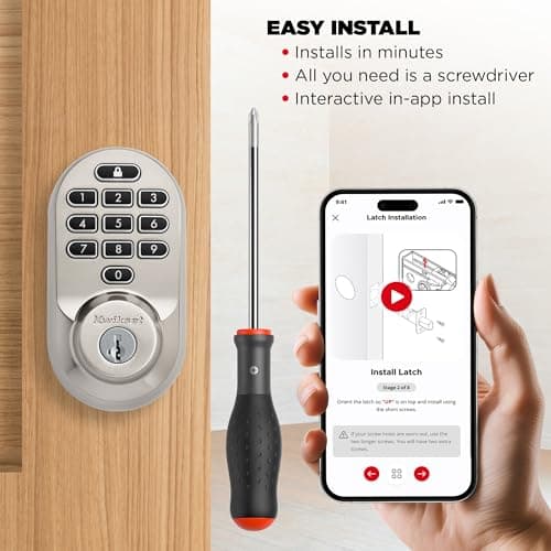 Kwikset Halo Wi-Fi Smart Lock, Keyless Entry Door Deadbolt, Geofence Auto-Unlock, Grade AAA Certified, No Hub Required Easy Install, Satin Nickel Lifetime Finish Warranty, Backlit Keypad 7
