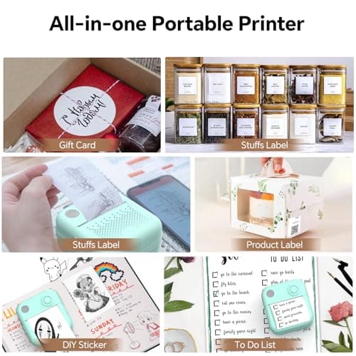 Rotema Label Maker Machine with Tape – Bluetooth Thermal Label Printer, Mini Sticker Maker for Home, Office, Small Business & Organization, Portable Sticker Printer for Phones 6