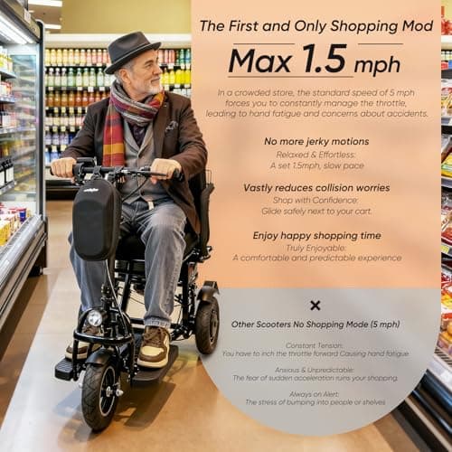 ChiefCarOfficer 3 Wheel Mobility Scooter for Seniors Adults 300 lbs, 700W, 48V10AH Battery Travel Folding Scooters Lightweight Handicap Scooter Elderly Collapsible Electric Mobility Scooters Foldable 7
