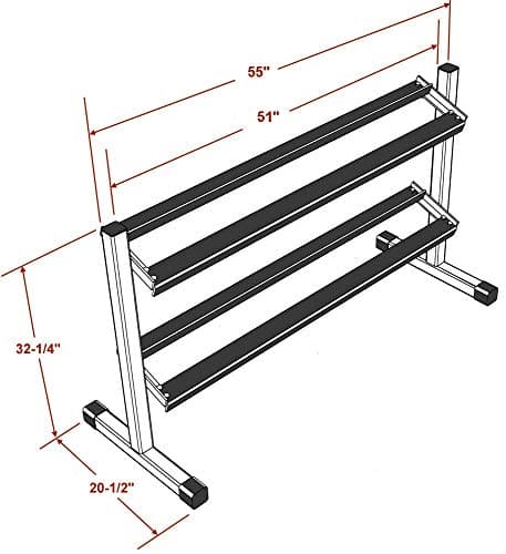DF513- Two Tier 55" Dumbbell Rack by Deltech Fitness 7