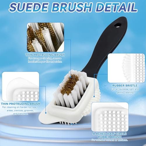 Mallbaola Suede Cleaner, Suede Shoe Cleaner with Brush, Shoe Cleaner Sneaker Cleaner for Knit Boots Leather Canvas Suede Nubuck Cleaner (White) 7