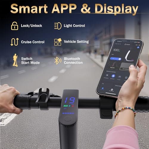 WERHY 10 Inches Electric Scooter, 500W Powerful Motor & 22 MPH Top Speed, 22-28Miles Long Range, Folding E Scooter with Dual Braking for Adults 7