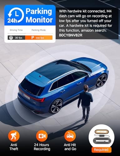 Icesky Three Channel Dash Cam Front and Rear Inside with WiFi 6, Triple Way 2.5K, 4K+2.5K Dual Dash Camera for Cars Front and Rear/Inside, Car Dashcams with 64GB Card, 24H Parking Mode, App Control 8