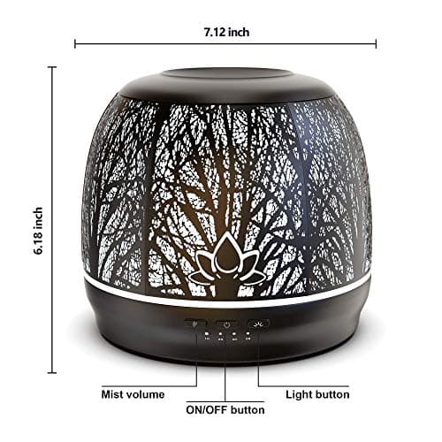 Aroma Outfitters Large Iron Essential Oil Diffuser | Aromatherapy Diffuser That Purifies Air | Ultrasonic Humidifier 7 Color LED Lights | Home Essentials | Scent Diffuser | Large Water Tank of 500mL 8
