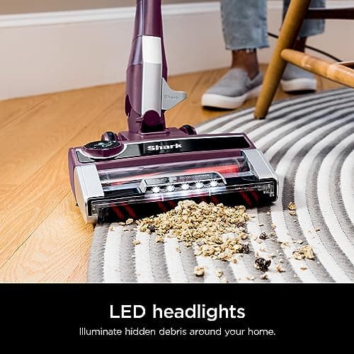 Shark HZ3000 Stratos Ultralight Corded Stick Vacuum with DuoClean PowerFins HairPro, Self-Cleaning Brushroll, & Odor Neutralizer Technology, Red Plum 8