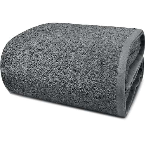 DAN RIVER Pack of 1 Jumbo Bath Sheet 40x80 Inches, Extra Large Gray Bath Towels Oversized, Absorbent Cotton Towels for Bathroom