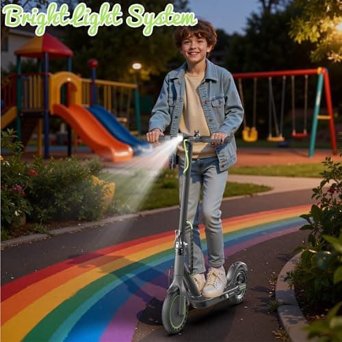 WERHY Foldable Electric Scooter, 350W Motor, Max 12Miles Long Range, 19 MPH Max Speed, 8.5" Solid Tire, Lightweight Foldable E-Scooter with Dual Braking, Digital Display, Cruise Control 9