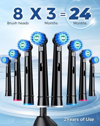 TEETHEORY Rotating Electric Toothbrush for Adults with 8 Brush Heads, Sensitive Gum Care Electric Toothbrush with 3 Modes and 2 Min Smart Timer, Rechargeable Last 60 Days 5