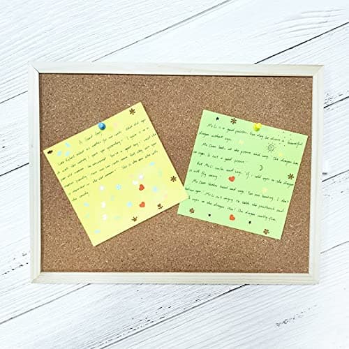 14.6 inches x 11 inches Frame Cork Board for Bulletin Board, Home Decor, Office, School, Message Board and Include Installation kit, Push pins. 5