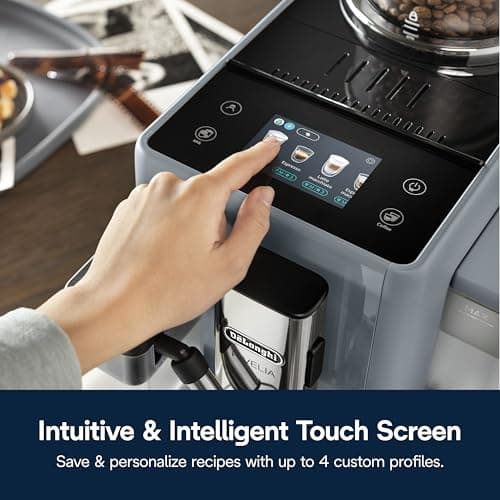 De'Longhi Rivelia Automatic Espresso Machine, Grinder & Frother, Easy Bean Switching, Pebble Gray 8