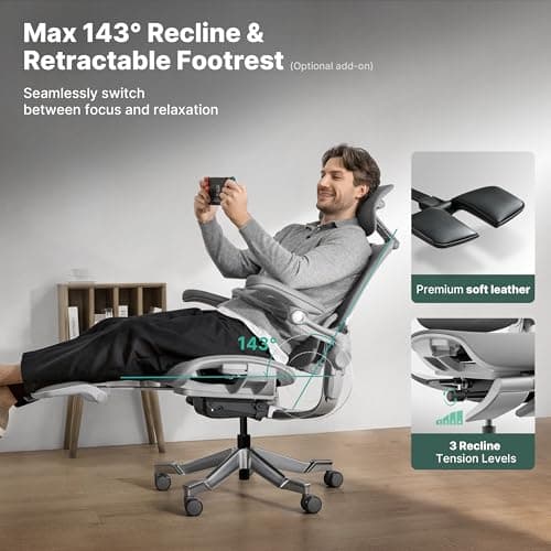 HINOMI H2 Pro Premium Ergonomic Office Chair - Comfy Home Office Desk Computer Chair with Adjustable Back Support, Swivel Wheels, Flip-up Arms, Comfortable Mesh Seat for Desk Work (Black) 8