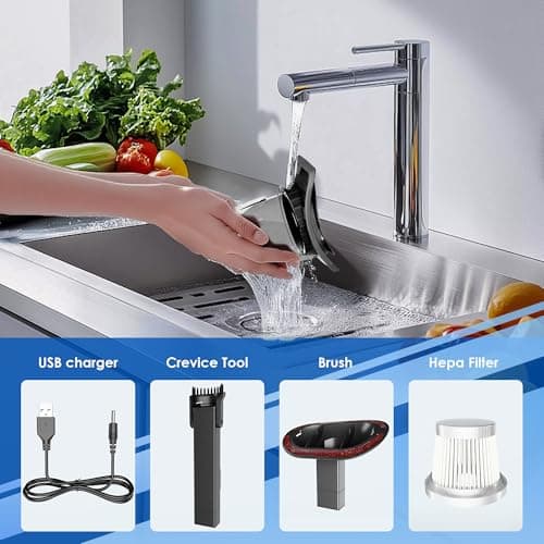 whall Cordless Handheld Vacuum Cleaner, Wet and Dry Hand Vacuum, Lightweight Rechargeable Car Vacuum with Powerful Suction for Long Runtime, 2 Speed Modes, Portable Mini Vac for Car Home Office, Blue 7