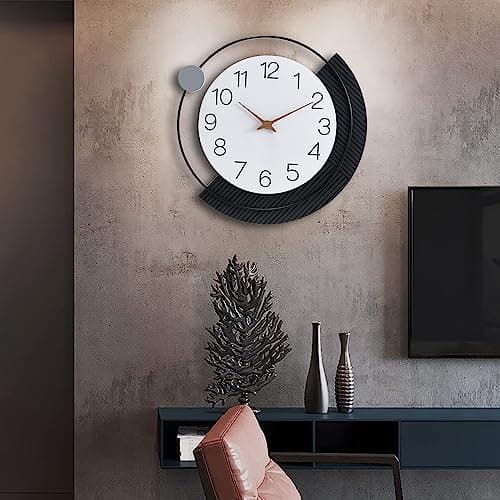 Dankeit Decorative Wall Clock, Silent Non-Ticking Quartz Battery Operated, Large Wall Clock for Living Room, Kitchen Home Bathroom Bedroom Wall Decor, 16x16inch 5