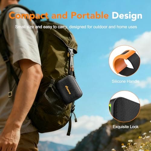 Portable Bluetooth Speaker Waterproof Gift: IPX5 HD Sound Up to 24H Playtime, TWS Pairing, Wireless Speakers with Lights, Travel Essentials Valentines Birthday Gifts for Men Women Boys Girls-Black 7