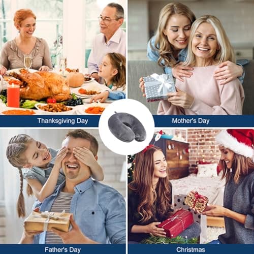 GDEOUP Travel Pillow 100% Pure Comfortable U Shape Memory Foam Pillows Neck and Head Support Portable Travel Neck Pillow Suitable for Planes Airplane for Traveling,Train,Self-Drivingng Car,(Grey) 7