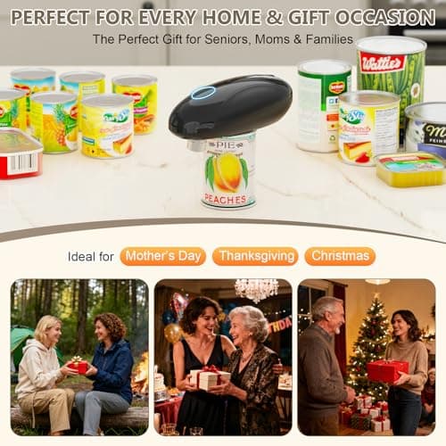 Electric Can Opener, Fast One-Touch Automatic Rechargeable Can Opener for Smooth Edge Safe Fast Opening, Fits All Cans, Hands-Free Operation, Amzwit Gift Ideal for Seniors Arthritis Kitchen Gadget 7