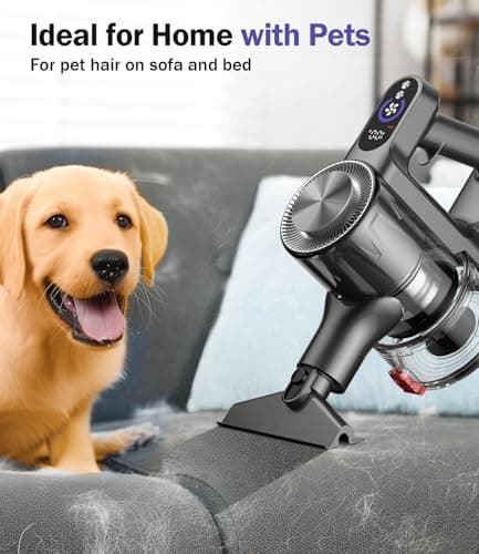 Cordless Vacuum Cleaner, 45Mins Vacuum Cleaners for Home with LED Display, Stick Vacuum Cordless Rechargeable, Wall-mounted Charging, Wireless Vacuum for Home Pet Hair, Carpet, Hardwood Floor 6