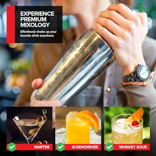Boston Cocktail Shaker, Drink Mixing Set (18oz & 28oz) Weighted Stainless Steel Shaker Tins, Cocktail & Martini Mixed Drink Shakers, Essential & Professional Bar Tools For Bartending 5