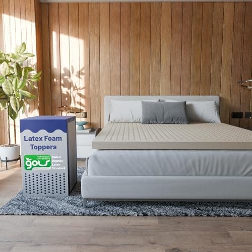Greaton, 1-Inch Natural Latex Mattress Topper, Cooling, Pressure Relief, Medium Firm & Organic, Eco-Friendly & Derived Naturally Toppers, Full, Beige