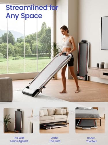 Jackfield Walking Pad with Handle Bar, 2.5HP Walking Pad Treadmills for Home, Portable Under Desk Treadmill with 8% Incline, 3 in 1 Compact Walking Pads with LED Display, 265 Lbs Capacity 7