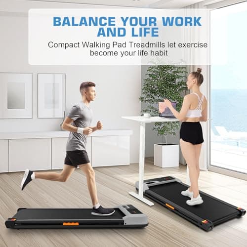 FUNMILY Walking Pad 3 in 1 Under Desk Treadmill, 2.5 HP Quiet Portable Walking Treadmill 300lbs Weight Capacity, Walking Jogging Machine Remote Control LED Display Small Treadmills for Home Office TR 7