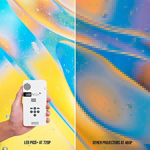 AAXA LED Pico+ Mini Projector with 2 Hour Battery, Wireless Mirroring, Mini-HDMI, Onboard Media Player & Speakers, 3.5mm Aux Out, Micro SD/USB Readers, Pocket Size Portable Movie Projector (Renewed) 6