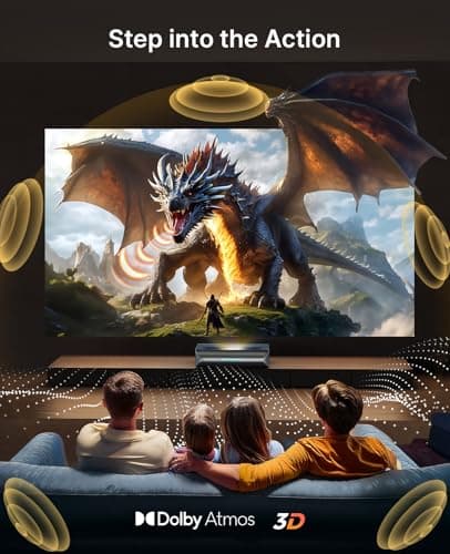 NexiGo Aurora Pro MKII, 4K Tri-Color Laser UST Projector, 30000:1 Contrast Ratio, Dynamic Iris & Laser Dimming, 0.21:1 Throw Ratio, Dolby Vision & Atmos, HDR10+, 3D, 4.2ms ~ 8ms Low Latency 6