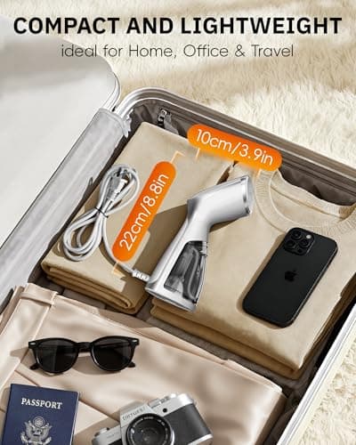 OGHom Portable Travel Handheld Steamer for Clothes, Garment Wrinkle Remover, 1000W Strong Penetrating Fabric Steamer, for Home, Office, Travel (ONLY FOR 120V) -White 5