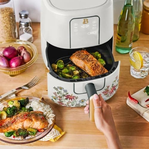 B - 3-Quart Digital Air Fryer, TurboCrisp Technology, 4 Presets, 170°F-400°F, Non-Stick, Dishwasher Safe, 1200 Watt. (WILDFLOWER WHITE) 6