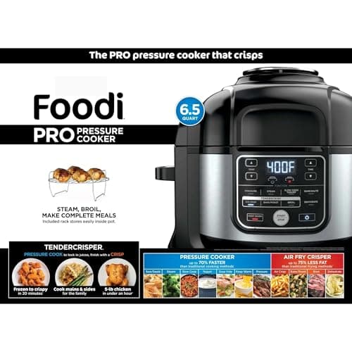 Foodi 10-in-1 Pressure Cooker & Air Fryer with TenderCrisp Technology, 6.5-Quart Multicooker 6