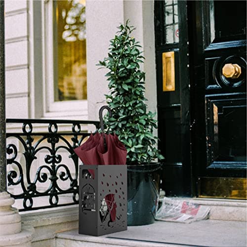 Mango Steam Cat Umbrella Holder Stand for Home or Office Entryways (Raining Cats, Black) 8