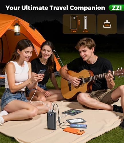 Portable Charger Power Bank, 60000mAh Battery Pack with 3 in 1 USB-C/iOS/Micro-USB Cable, 22.5W Fast Charging Portable Phone Charger, Travel Camping Essential Powerbank for iPhone 17/16 Samsung,Ebony 7