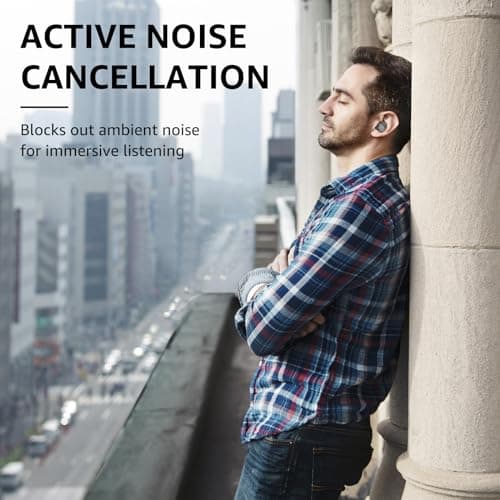 TOZO NC9 Hybrid Active Noise Cancelling Wireless Earbuds, in Ear Headphones IPX6 Waterproof Bluetooth 5.3 Stereo Earphones, Immersive Sound Premium Deep Bass Headset Matte Black. 6