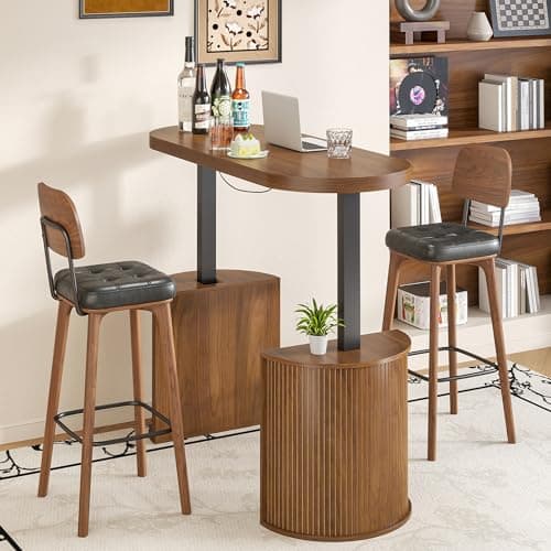 Xyulmeo Mid Century Modern Electric Standing Desk with Storage, 55 x 22 Inch Small Sit Stand Up Desk, Wood Adjustable Height Computer Executive Desk for Home Office, Laptop, Walnut 7