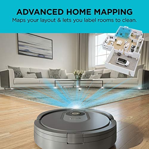 Shark AI Robot Vacuum, Smart Mapping|Scheduling|Pet Hair Pick Up|Logical Navigation, Black/Silver (RV2001), Carpet 6