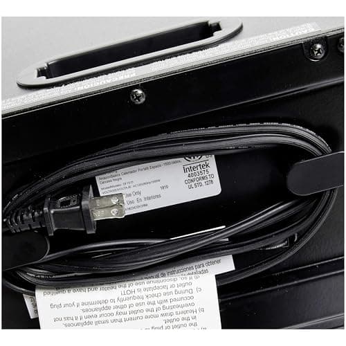 Amazon Basics Portable Space Heater with Remote Control, Adjustable Thermostat, Indoor Use, Energy-Saving Setting, LED Display 1500W, 11.4"D x 14.5"W x 14.7"H, Black 6