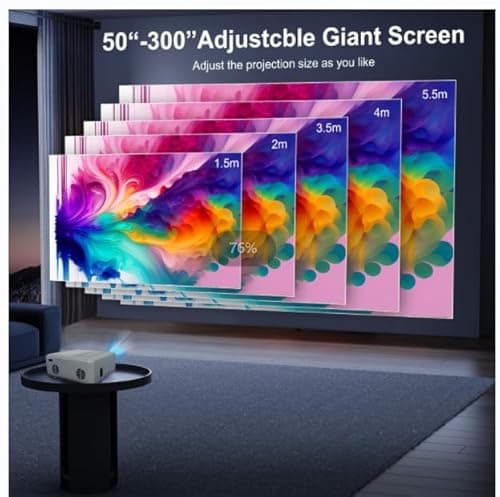 Mini Bluetooth Projector(Phone HDMI Cable Included), Portable Outdoor Projector, Native 1080P Projector, Compatible 4K, Supports Android/iPhone/TV Stick/Laptop/PS5/HDMI/USB, Indoor and outdoor use 8